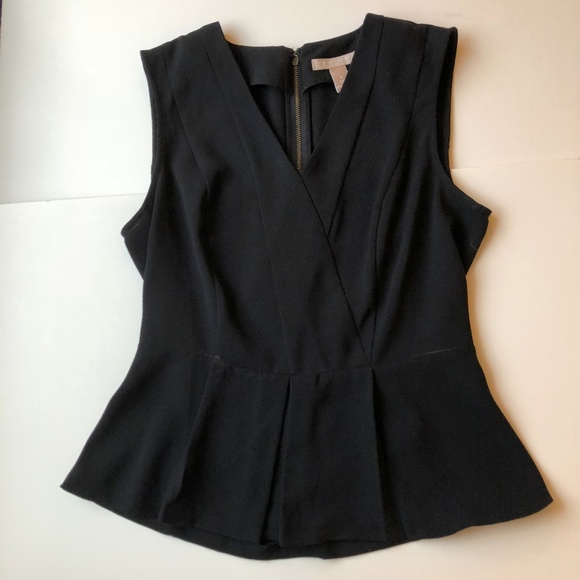 Banana Republic Tops - Banana republic black peplum top zipper back